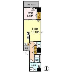 1LDK 間取り図