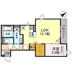 1LDK 間取り図