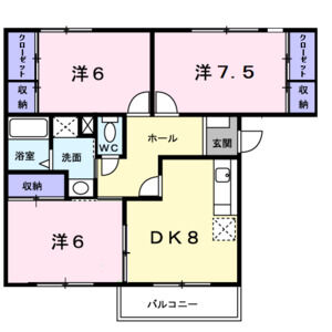 3DK 間取り図