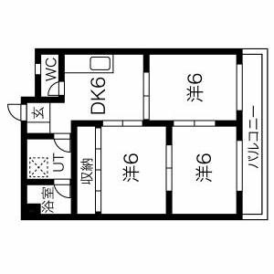 3DK 間取り図