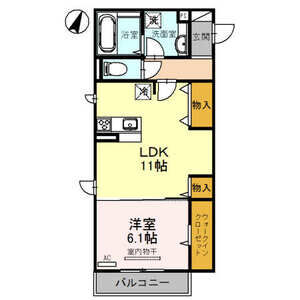 1LDK 間取り図