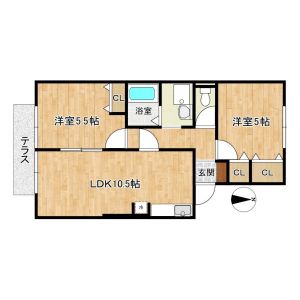 2LDK 間取り図