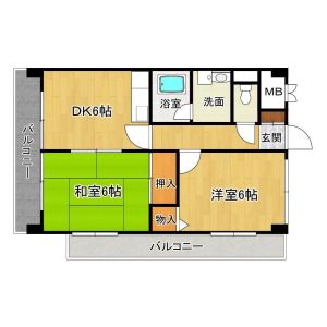 2DK 間取り図