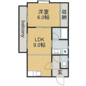 1LDK 間取り図