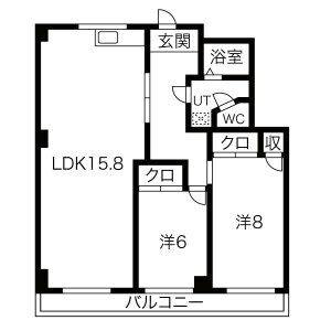 2LDK 間取り図