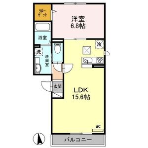 1LDK 間取り図