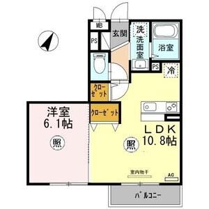 1LDK 間取り図