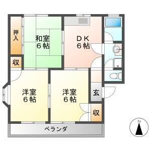 3DK 間取り図