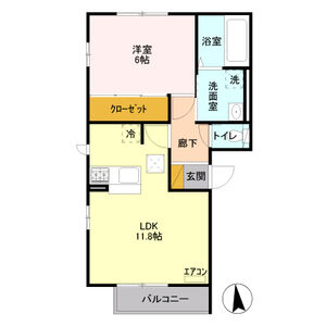 1LDK 間取り図