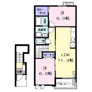 2LDK 間取り図