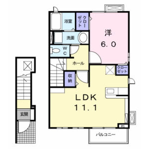 1LDK 間取り図