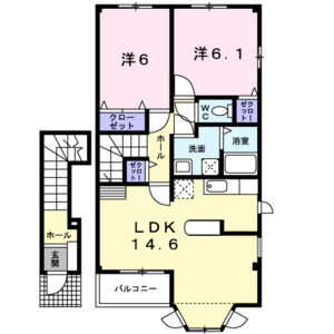 2LDK 間取り図