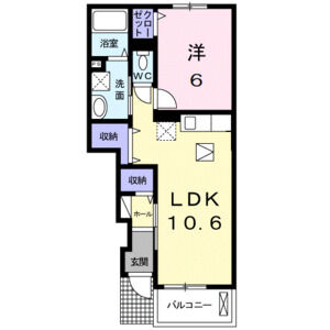 1LDK 間取り図
