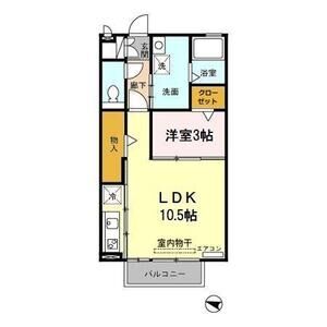 1LDK 間取り図
