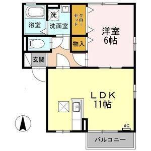 1LDK 間取り図