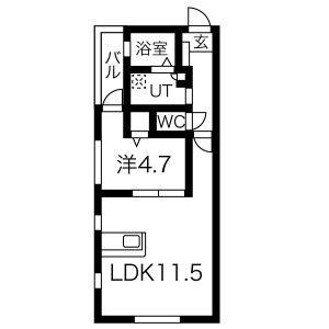 1LDK 間取り図
