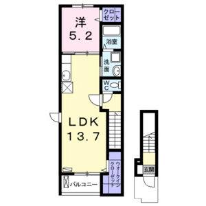 1LDK 間取り図