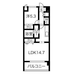 1LDK 間取り図