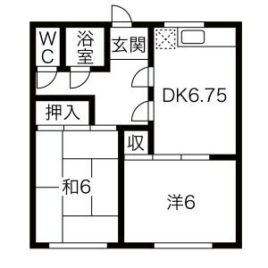 2DK 間取り図