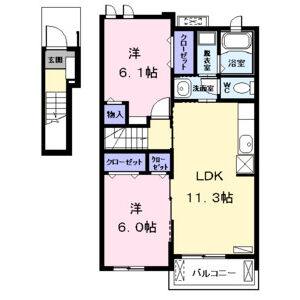 2LDK 間取り図