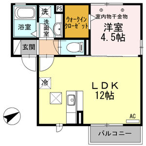 1LDK 間取り図