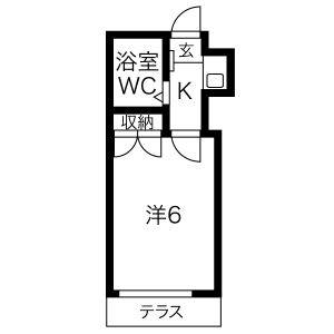 1K 間取り図