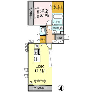 1LDK 間取り図