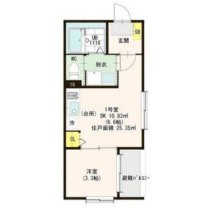 1DK 間取り図