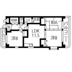 3DK 間取り図