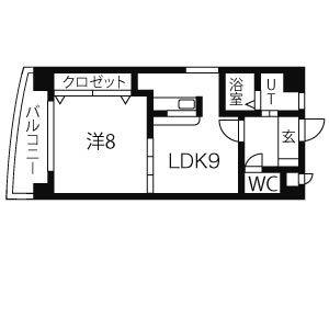 1LDK 間取り図
