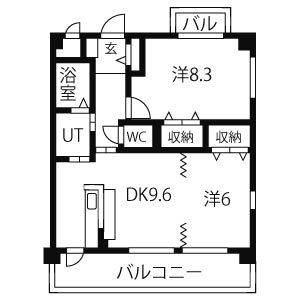 2DK 間取り図