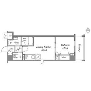 1DK 間取り図