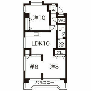 2LDK 間取り図