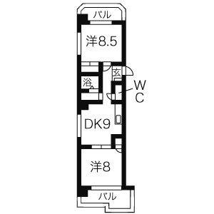 2LDK 間取り図