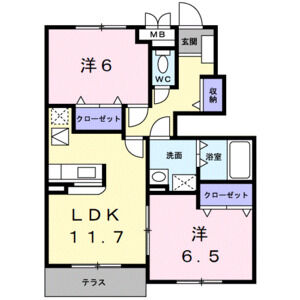 2LDK 間取り図