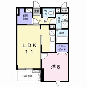 1LDK 間取り図