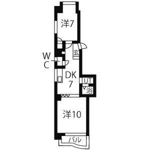 2DK 間取り図