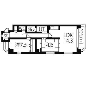 2LDK 間取り図