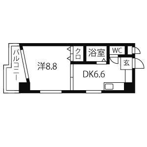 1DK 間取り図