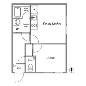 1DK 間取り図