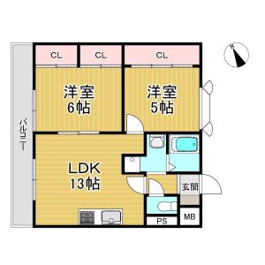 2LDK 間取り図
