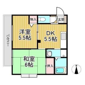 2DK 間取り図