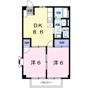 2DK 間取り図