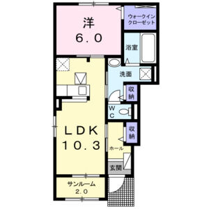 1LDK 間取り図