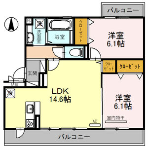 2LDK 間取り図