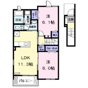 2LDK 間取り図