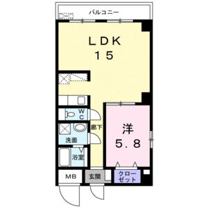 1LDK 間取り図
