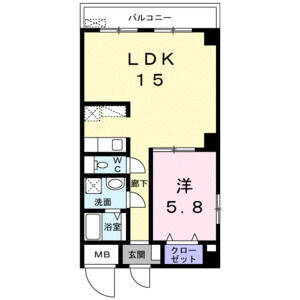 1LDK 間取り図