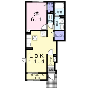 1LDK 間取り図