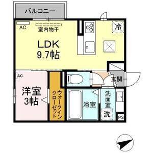 1LDK 間取り図